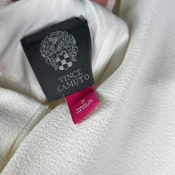 Vince Camuto NWT Sleeveless Crepe V Neck Dress with Overlap Back - Picture 6 of 7